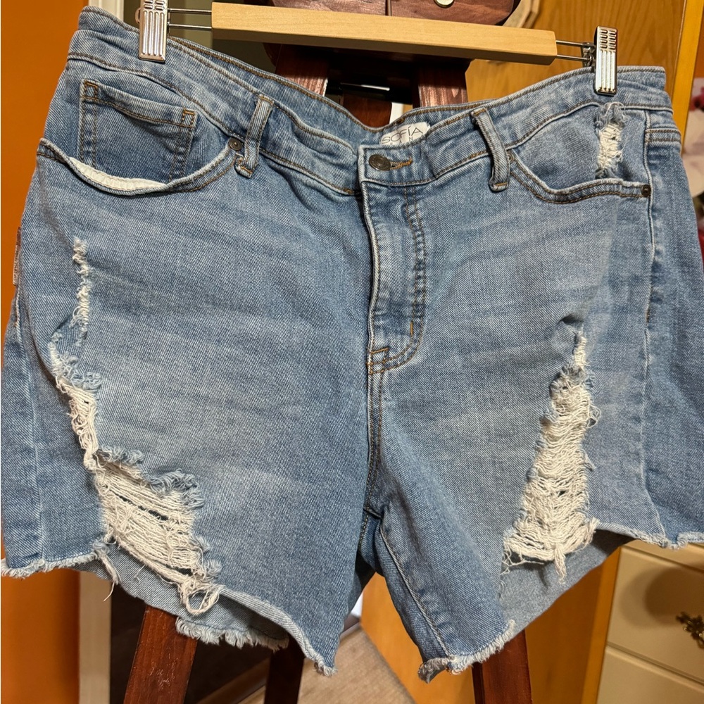 Ripped Jean Modern Shorts